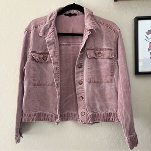 Jane & Delancey Purple Denim Cropped Jacket